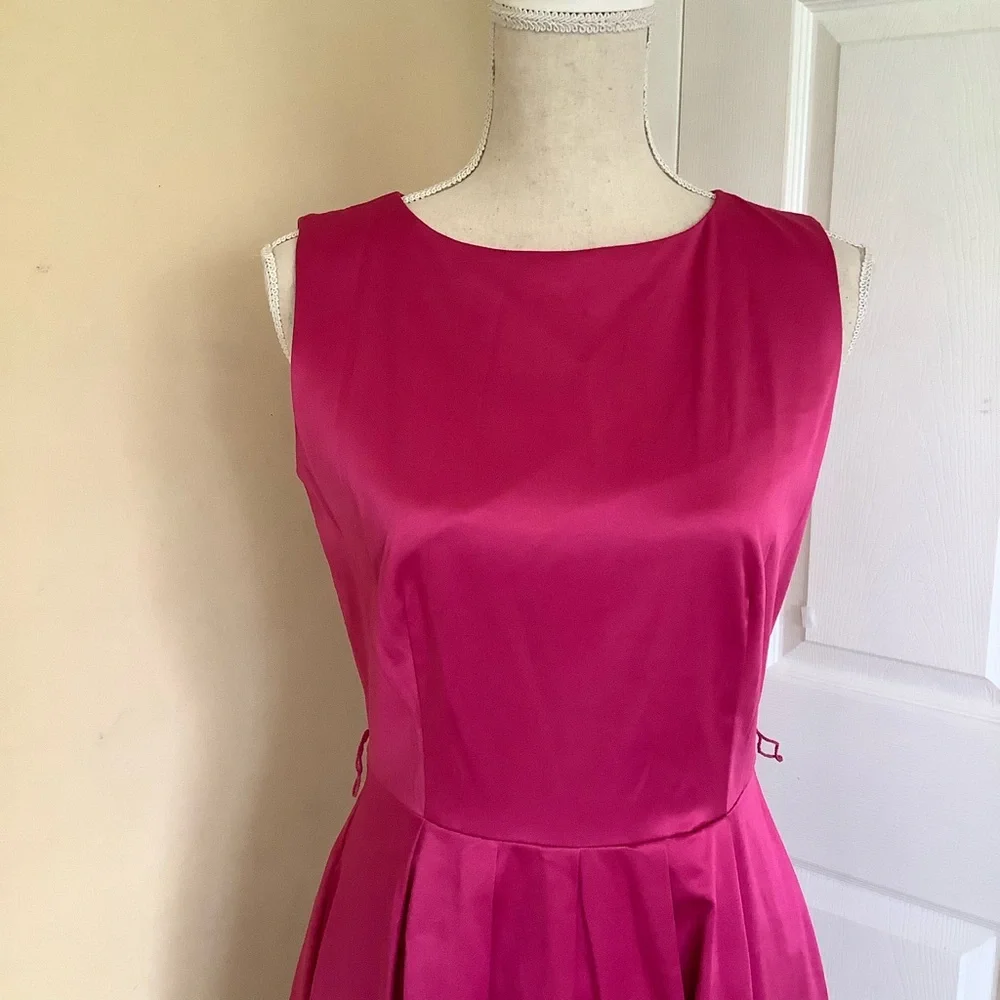 Oscar de la Renta Pink Lined Satin Dress - Picture 4 of 8